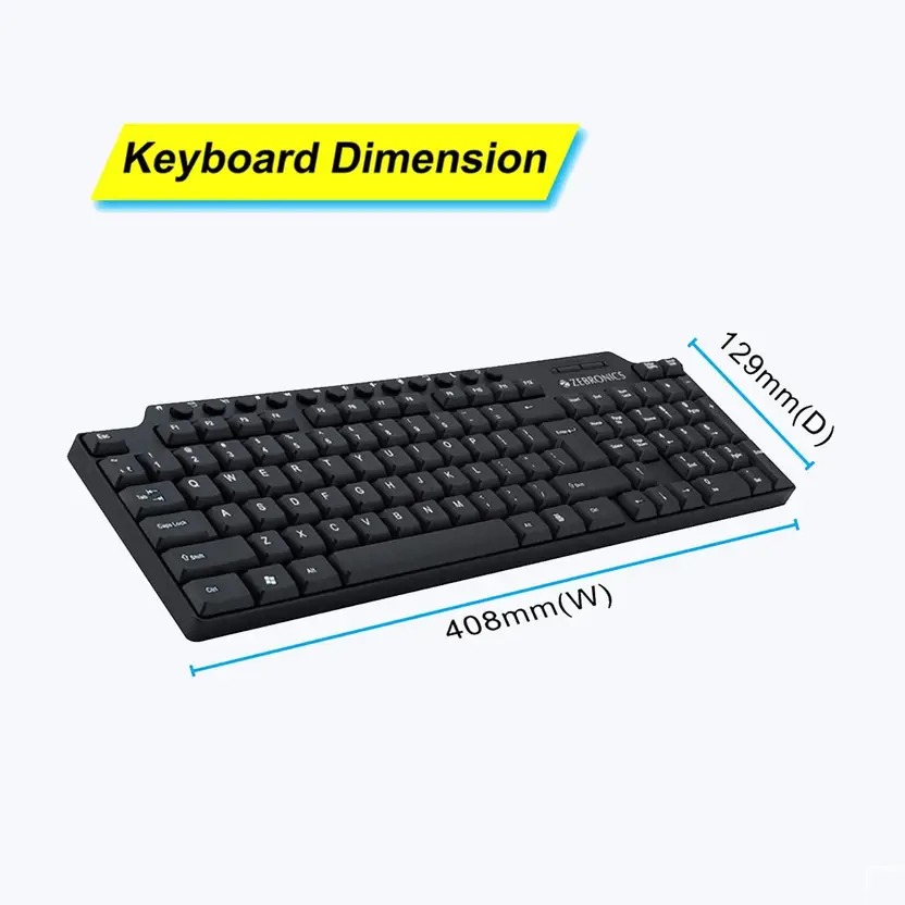 ZEBRONICS ZEB-KM-2100 Wired USB Standard Desktop Keyboard - Image 2
