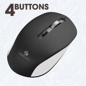 ZEBRONICS Jaguar Wireless Optical Mouse (2.4GHz Wireless, Black):